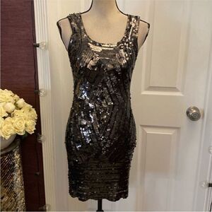 Gryphon Black Sequin Mini Dress, XS